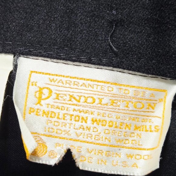 Pendleton Skirt Womens Black Vintage Size 10 Lined Back Slit Wool Button - Picture 6 of 16